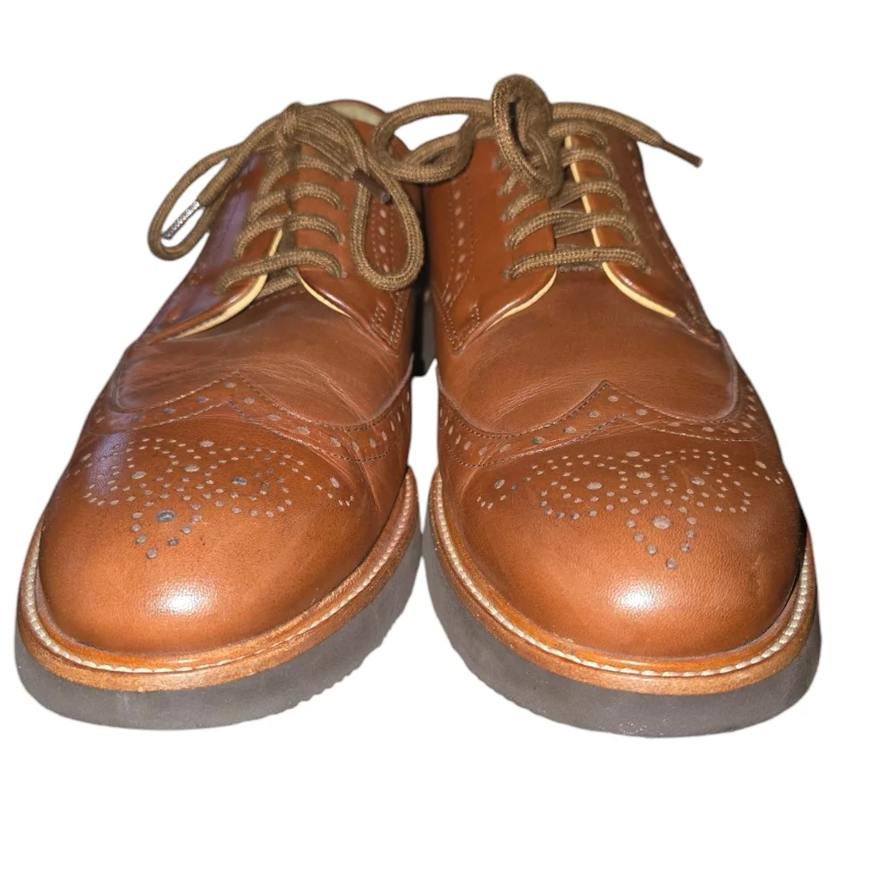Samuel Hubbard‎ Whiskey Tan Genuine Leather Men's Tipping Point Oxfords Size 9